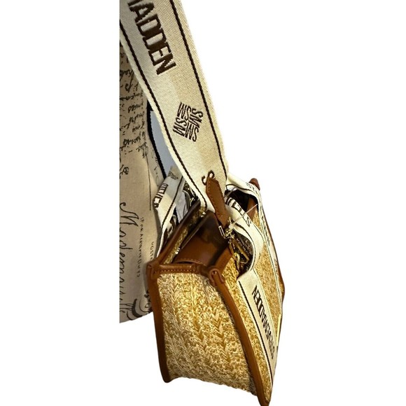 Steve Madden Cognac BWEBBER Straw Satchel Hand Bag Tik Tok Crossbody Bag NWT - Picture 11 of 16